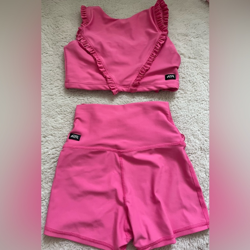 Tiger Friday Pink Ruffle Two-Piece Set - Picture 2 of 2